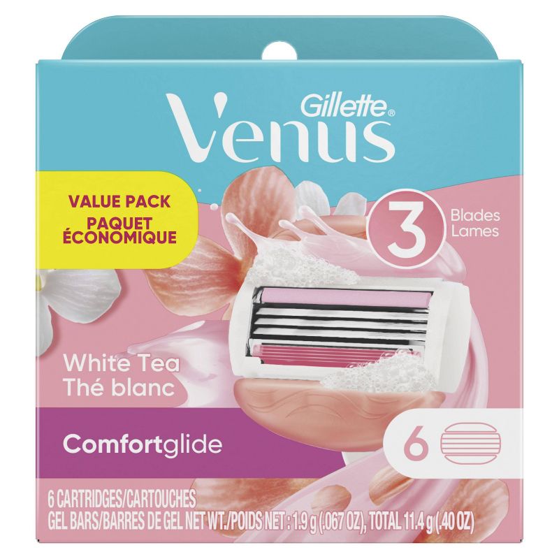 Venus ComfortGlide White Tea Women's Razor Blade Refills - 6ct
