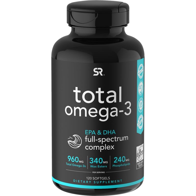 Sports Research Total Omega-3, 120 Softgels, Omegas and Fish Oil