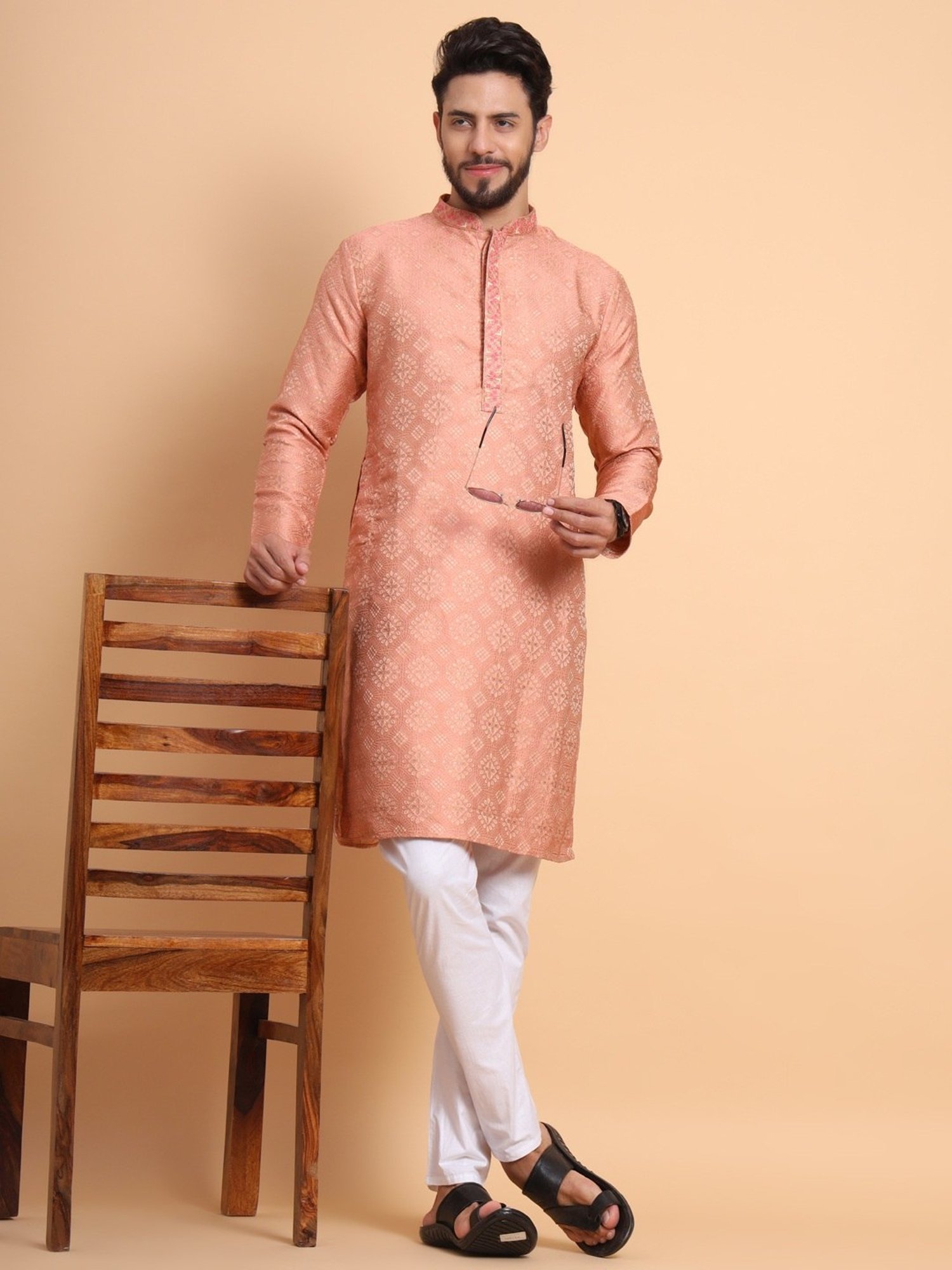 SWAGG INDIA Peach Regular Fit Kurta