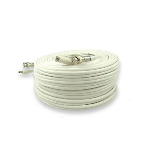FiveStar Cable UL Listed 25 feet RG59 siamese combo cable for TVI, CVI, AHD and HD-SDI camera system with BNC connectors and 2.1mm power jack for plug and play connections White