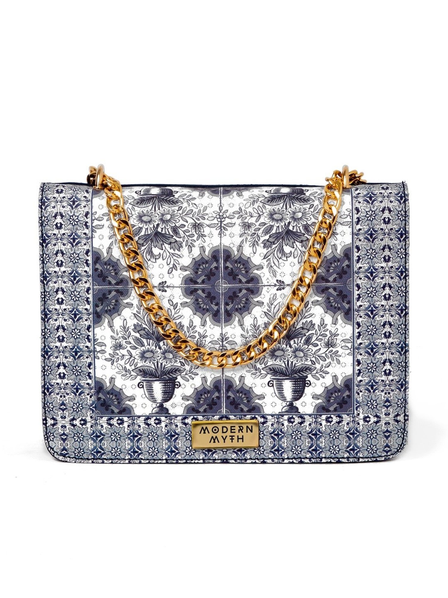 Modern Myth Blue Printed Medium Cross Body Bag