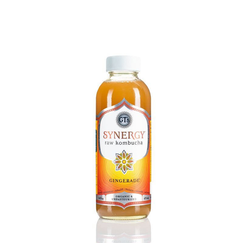 G.T.'s Enlightened Gingerade Organic Vegan Raw Kombucha - 16 fl oz Bottle