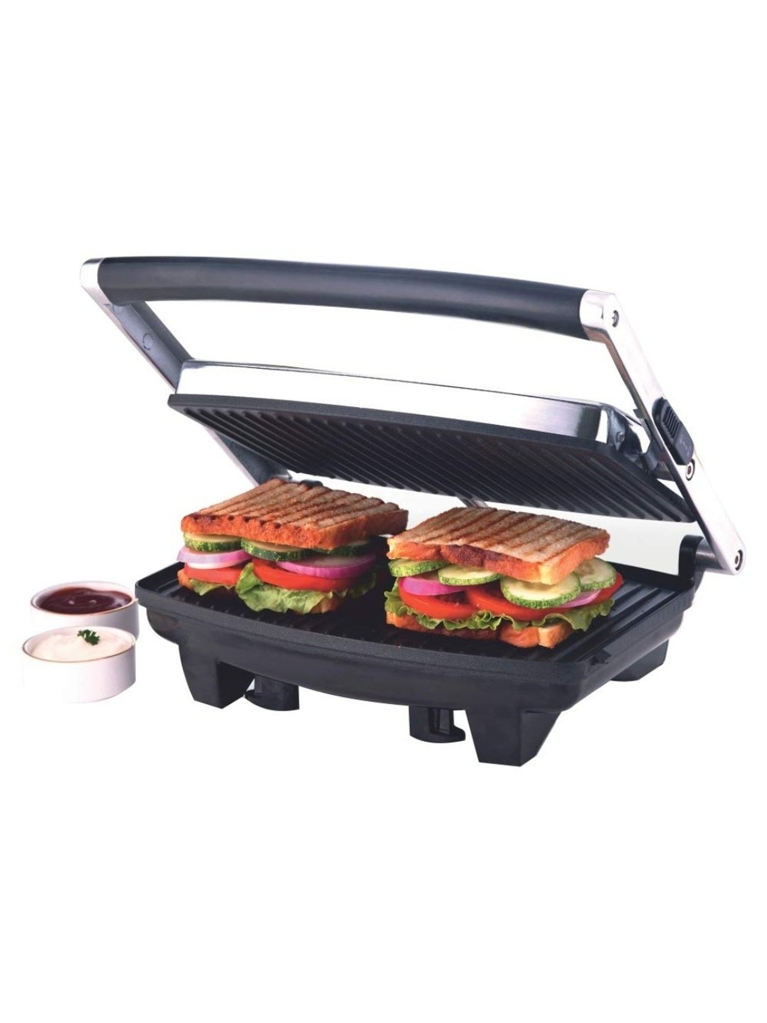 Borosil Sandwich Maker 2000W with Non stick coating (Black)