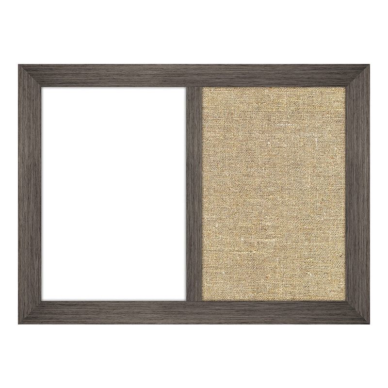 The Board Dudes FHD82 Multifunctional Walnut Frame Magnetic 17 x 23-Inch Combo Dry Erase and Burlap Board with Wall Mounting Hardware Included