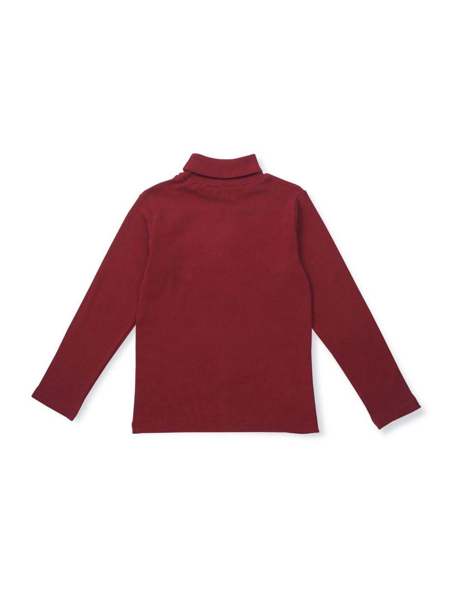 Palm Tree Kids Maroon Cotton Regular Fit Full Sleeves Skivvy