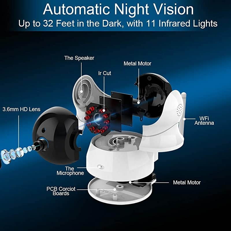 Wireless Home Camera HD Pet Cameras 2Pack Home Security System with Motion Detection TwoWay Audio Night Vision PTZ Indoor Surveillance System and Remote Monitor for BabyPet