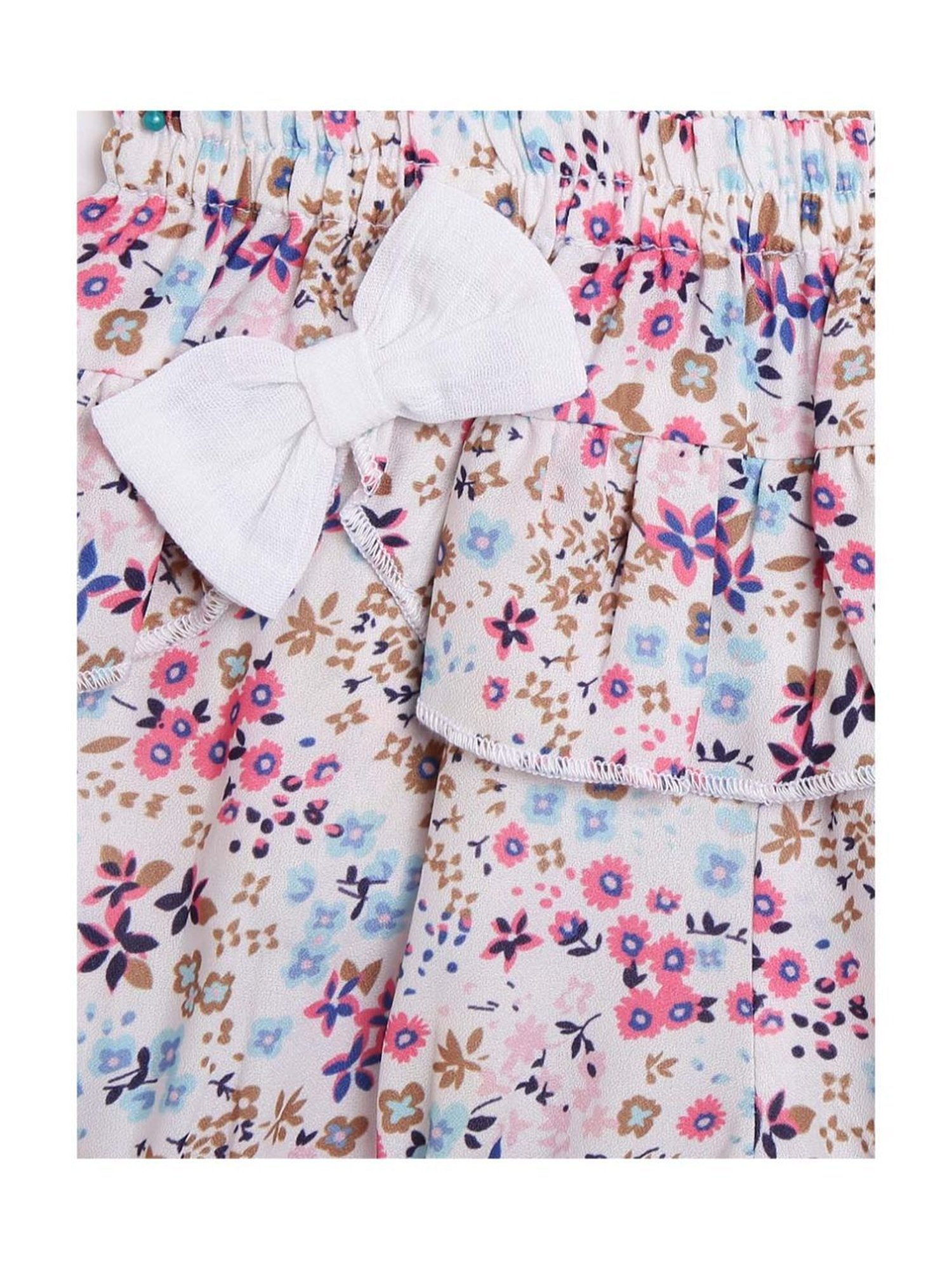 Nauti Nati Kids White Floral Print Top with Shorts