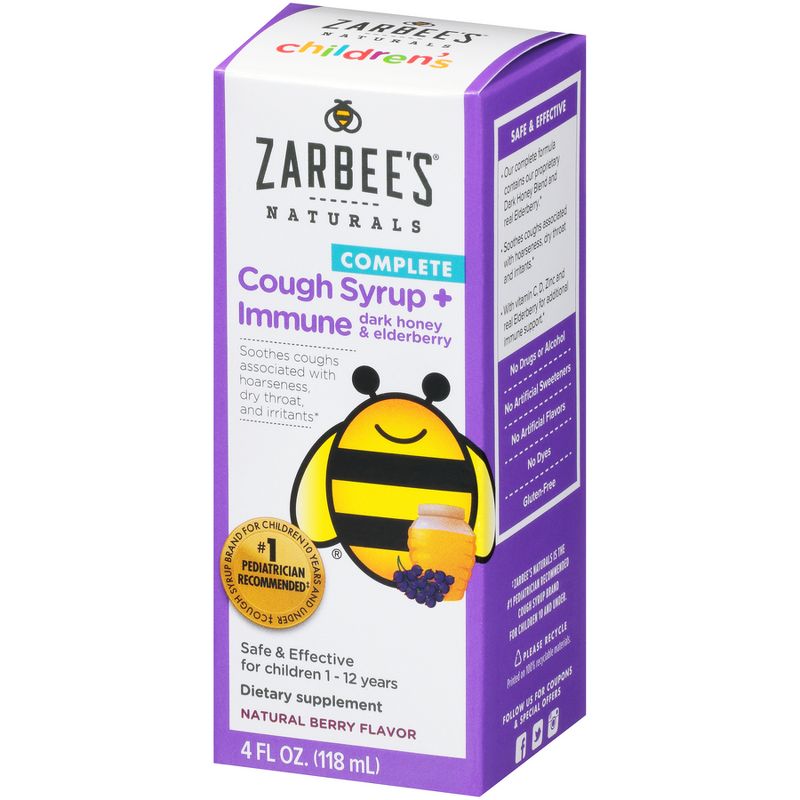 Zarbee's Naturals Children's Cough Syrup & Immune Support Liquid - Natural Berry - 4 fl oz