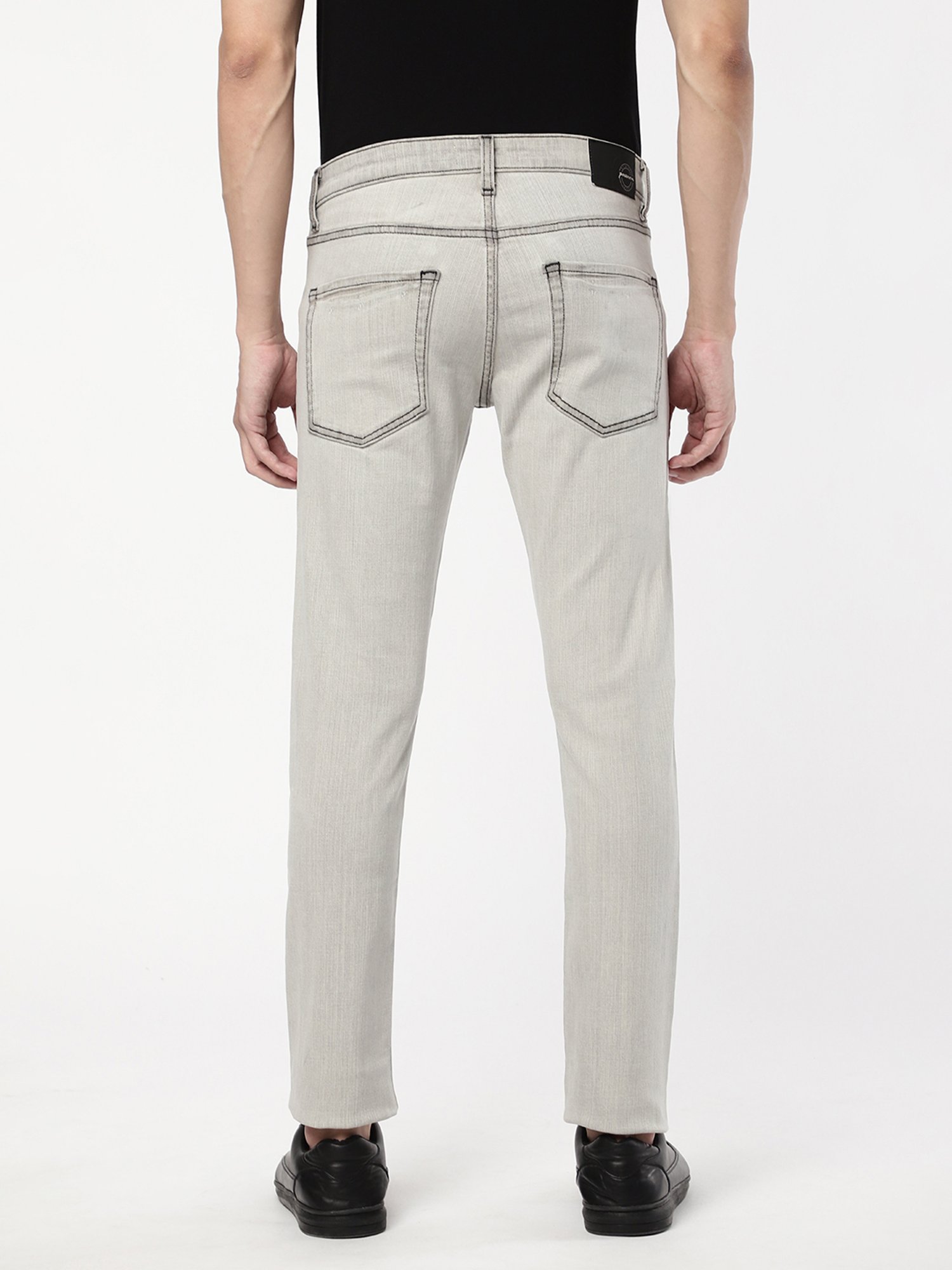 Passion Grey Slim Fit Heavily Washed Jeans