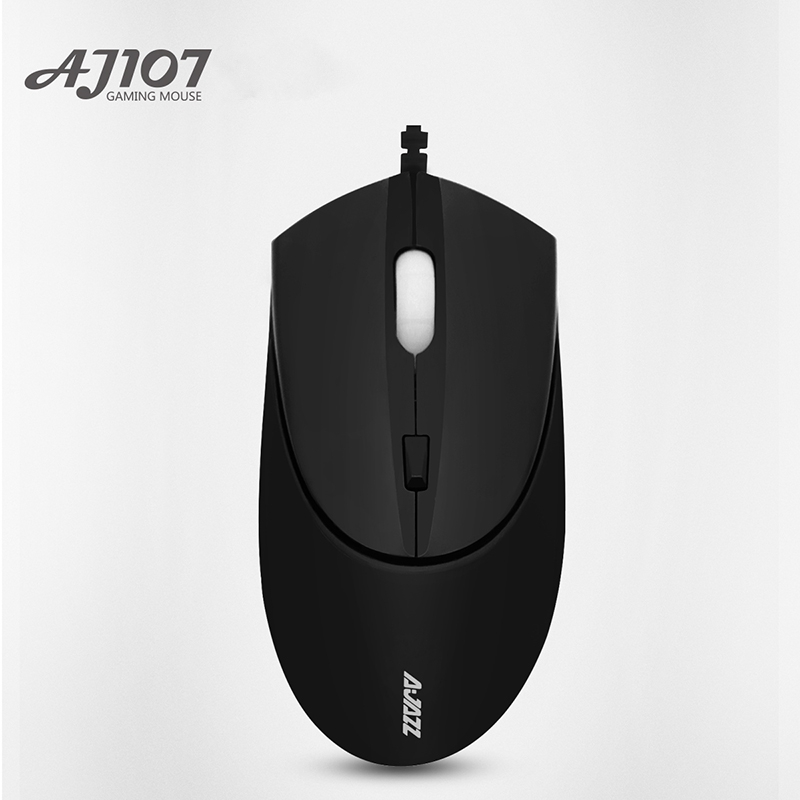 Ajazz AK35IGT Ergonomic Design, Cool Exterior USB Wired N-key Rollover White Backlit Blue Mechanical  Gaming Keyboard And AJ107 2400DPI  Mouse Combo For Office And Game - Black