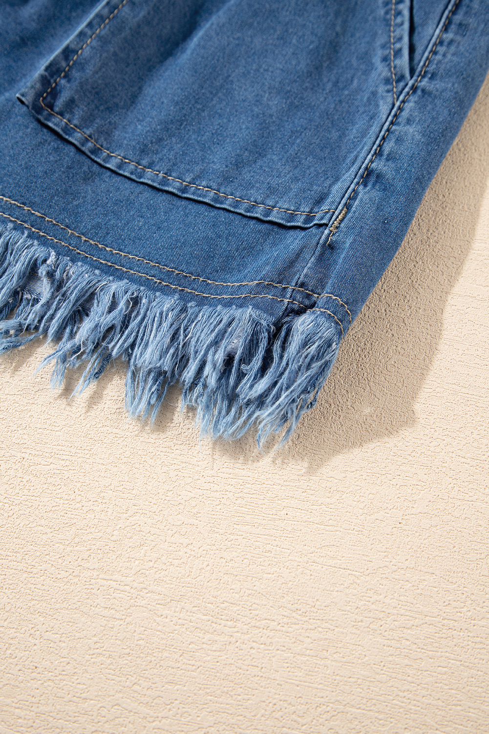 Ashleigh Blue Raw Hem Drawstring High Waist Denim Shorts