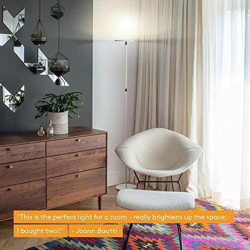 Brightech SKY LED Torchiere Floor Lamp - Energy Saving, Dimmable Adjustable Lamp, Reading Lamp- Modern Tall Standing Pole Uplight Lamp Light for Living Room, Dorm, Bedroom, and Office (Alpine White)