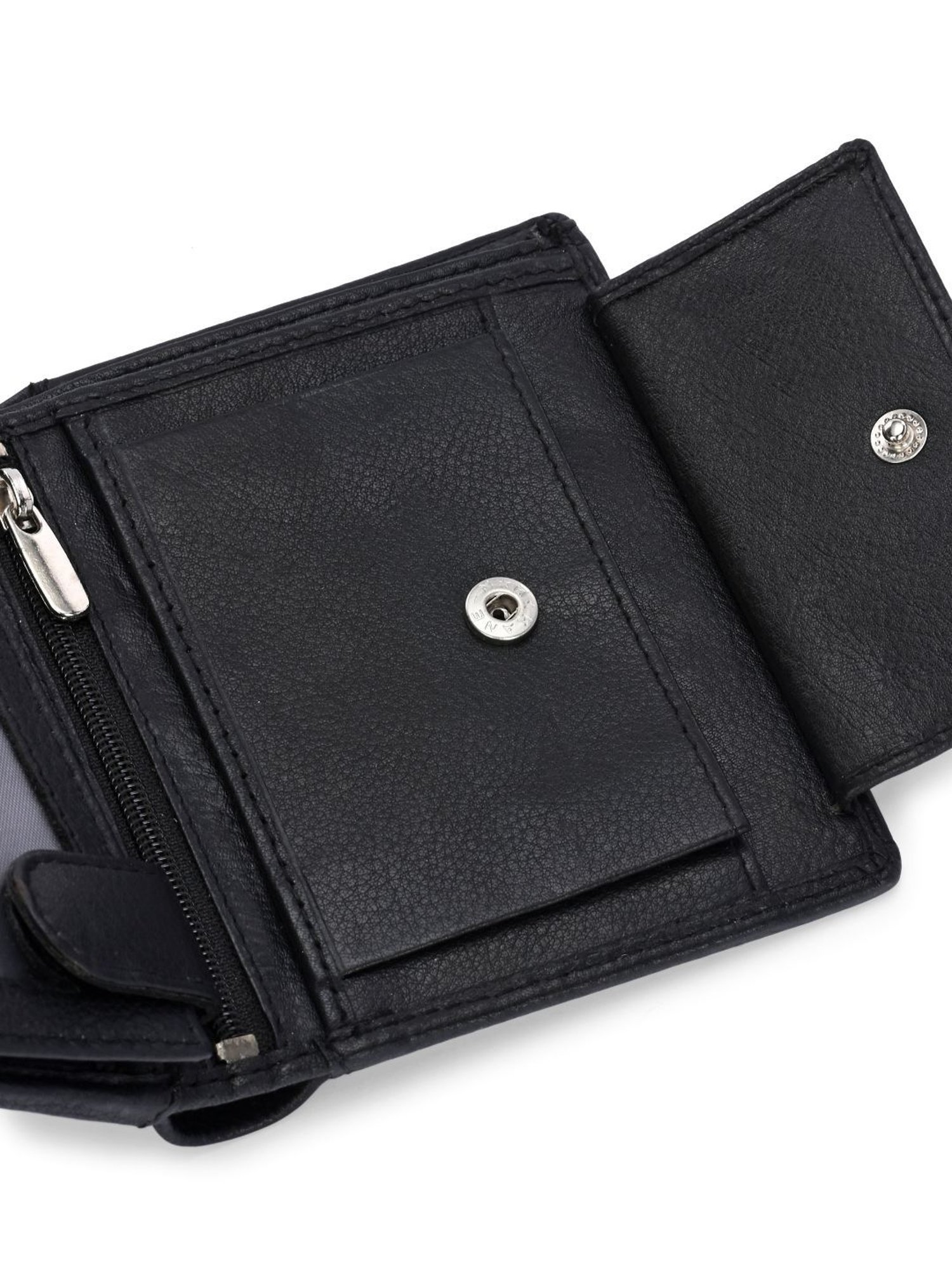 Clog London Black Leather Small Bi-Fold Wallet for Men