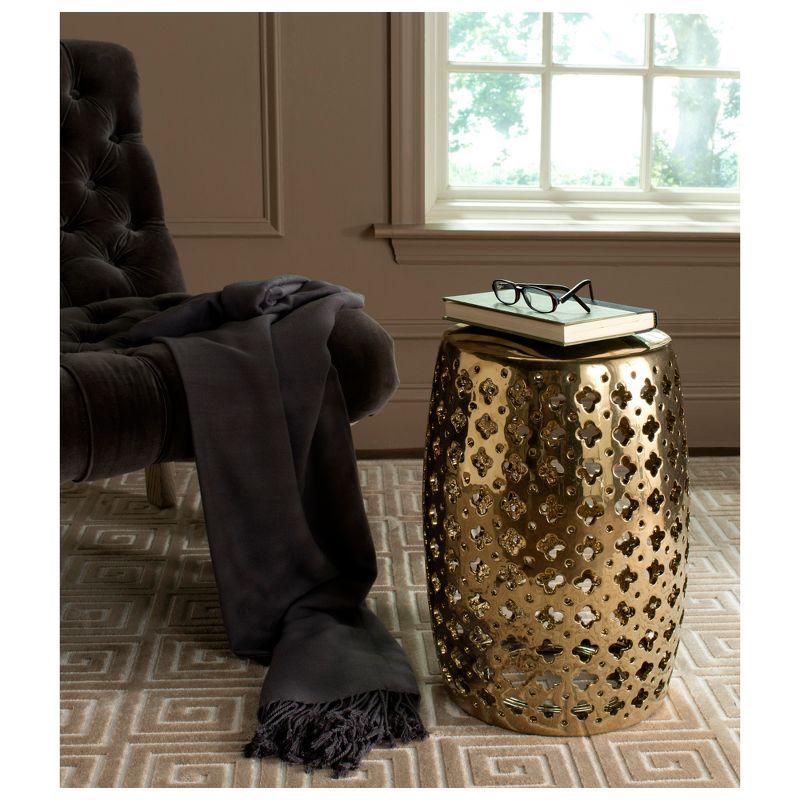 Lacey Garden Patio Stool - Gold  - Safavieh
