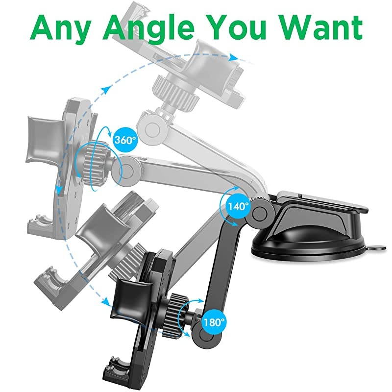 Car Phone Mount Holder Hands Free Car Phone Holder Dashboard Gravity Cell Phone Holder Mount with Auto Retractable Clamp Maximum Angle Adjustment for iPhone XRXS MaxX87 Galaxy S10S9Note 9