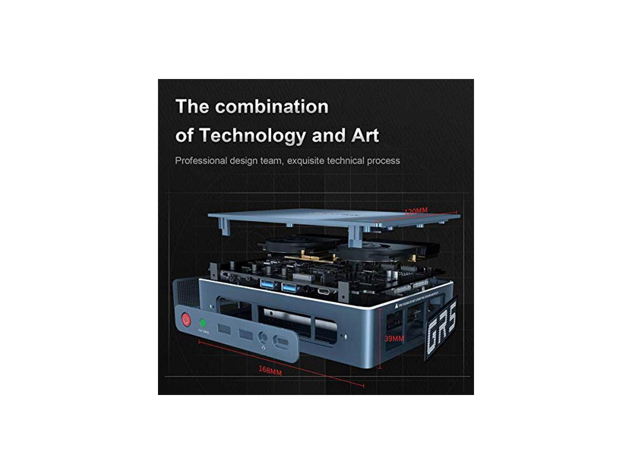 Beelink GTR Mini PC Windows 10 Pro,AMD Ryzen 5 3550H Processor(up to 3.7 GHz) 16GB DDR4 512GB NVMe SSD,Radeon Vega 8 Graphics,WiFi 6,Bluetooth 5.0,Dual Gigabit Ethernet,Gaming PC