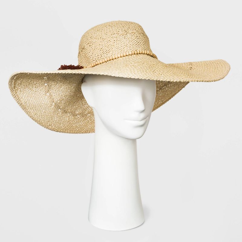 Women's Paper Straw Floppy Hat - A New Day™ Natural