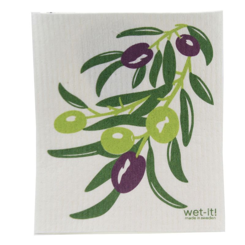 Swedish Dish Cloth 7.75" Fruit & Olive Branch Absorbant Cloth  -  Dish Cloth