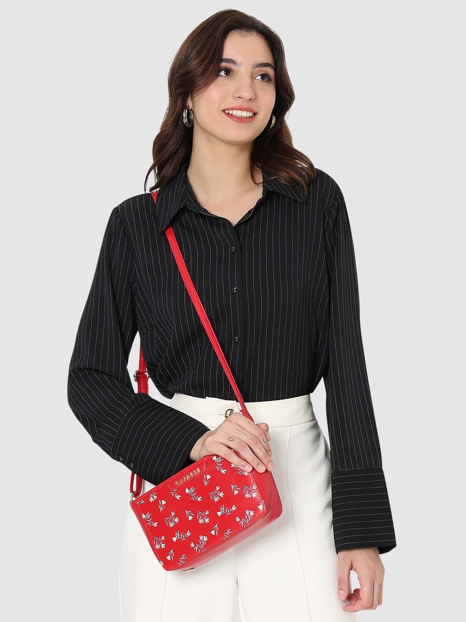 Caprese MERIDA Red Floral Small Sling Handbag