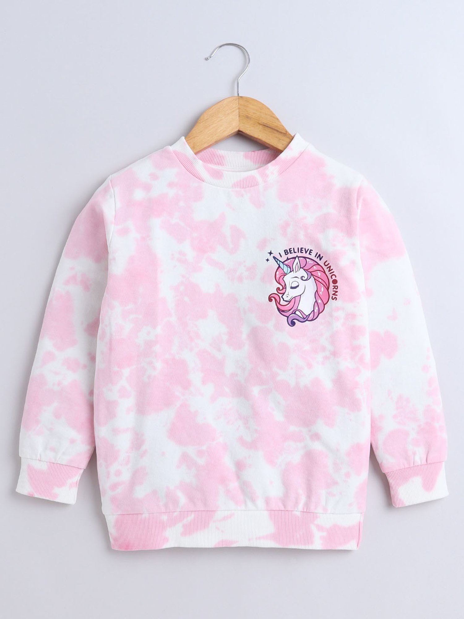 BUMZEE Pink Girls  Full Sleeves Cotton Sweatshirt Age - 2-3 Years