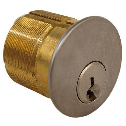 Maxtech B114SC1-26D Satin Chrome US26D Solid Brass Replacement 1-1/4" Mortise Cylinder Lock With Schlage SC1 Keyway