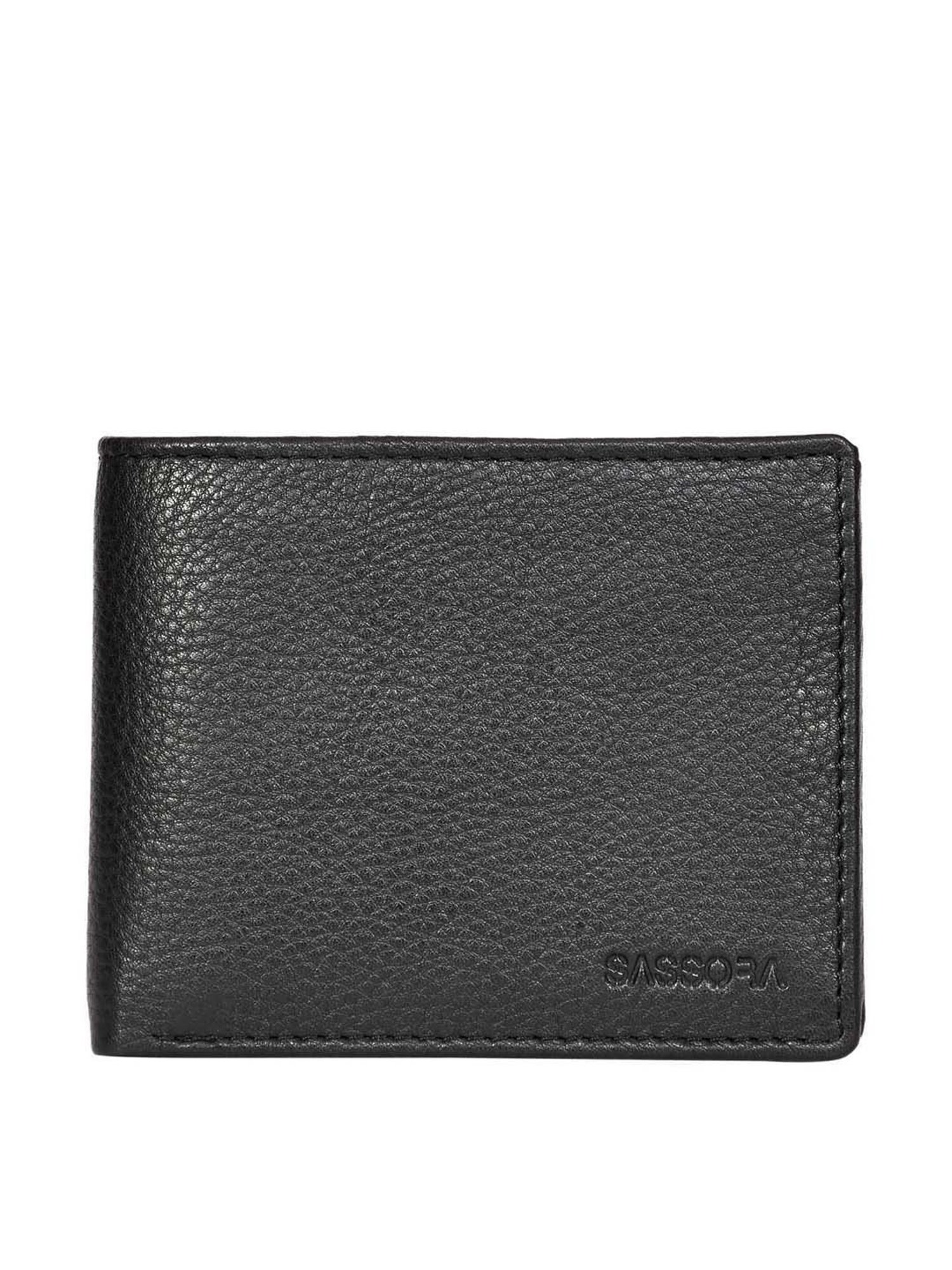 SASSORA Black Casual Leather Bi-Fold Wallet for Men