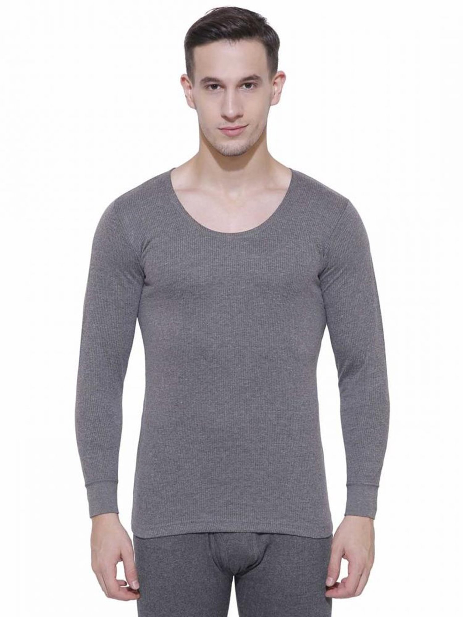 Dyca Charcoal Melange Round Neck Thermal Top