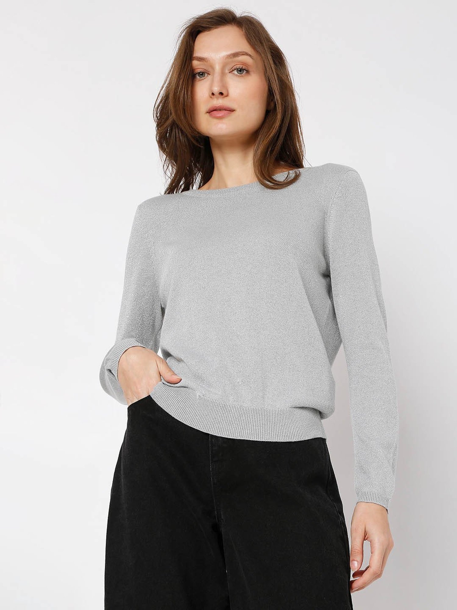 Vero Moda Light Grey Striped Sweater