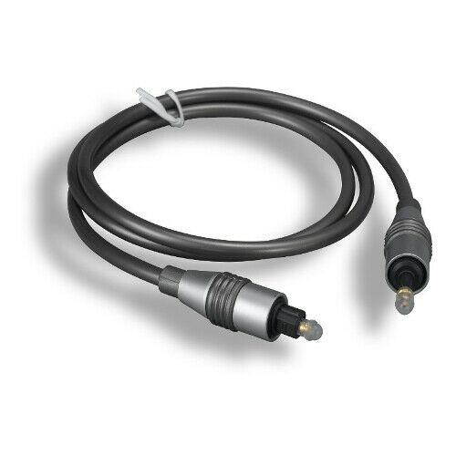Kentek 12FT Toslink 5.0mm to Mini 3.5mm Digital Optical Audio Cord Metallic Body