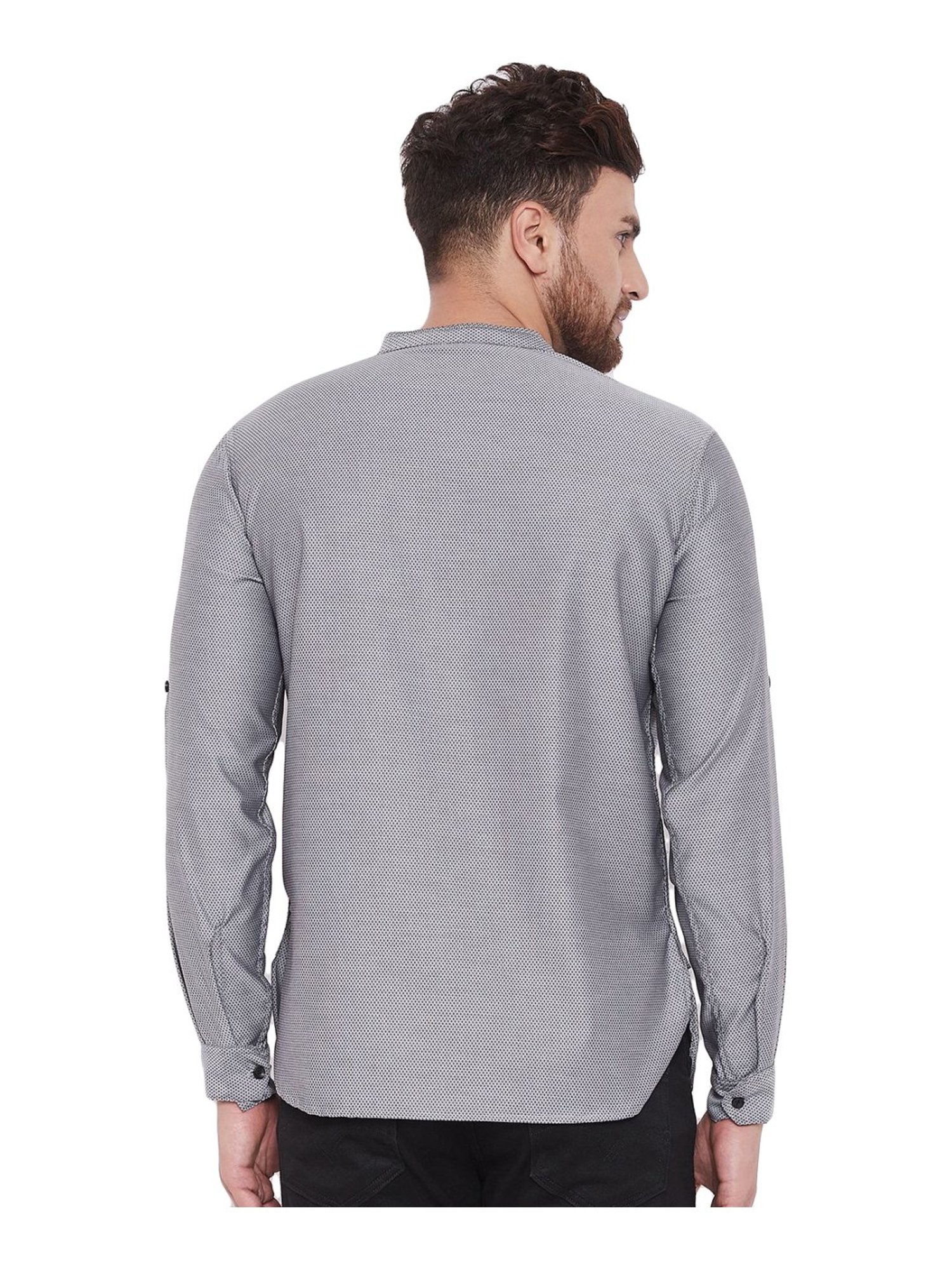 Even Grey Cotton Regular Fit Short Kurta