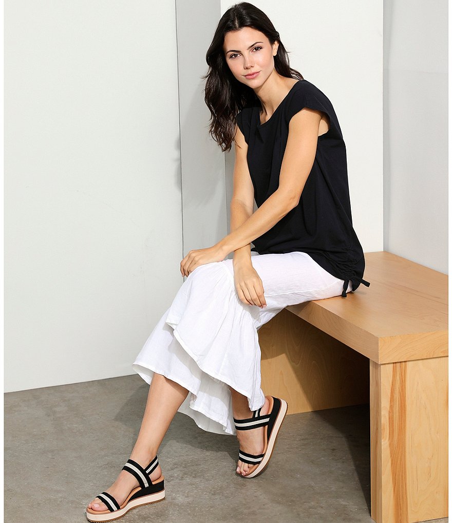 Bryn Walker Quinn Combed Cotton Cap Sleeve Side Ruched Tunic