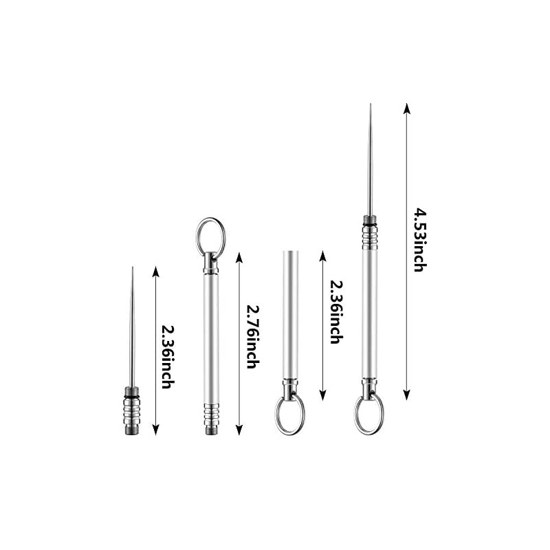 Pieces Portable Titanium Toothpicks Pocket Toothpick Metal Toothpick Holder for Outdoor Picnic and Camping (Silver)