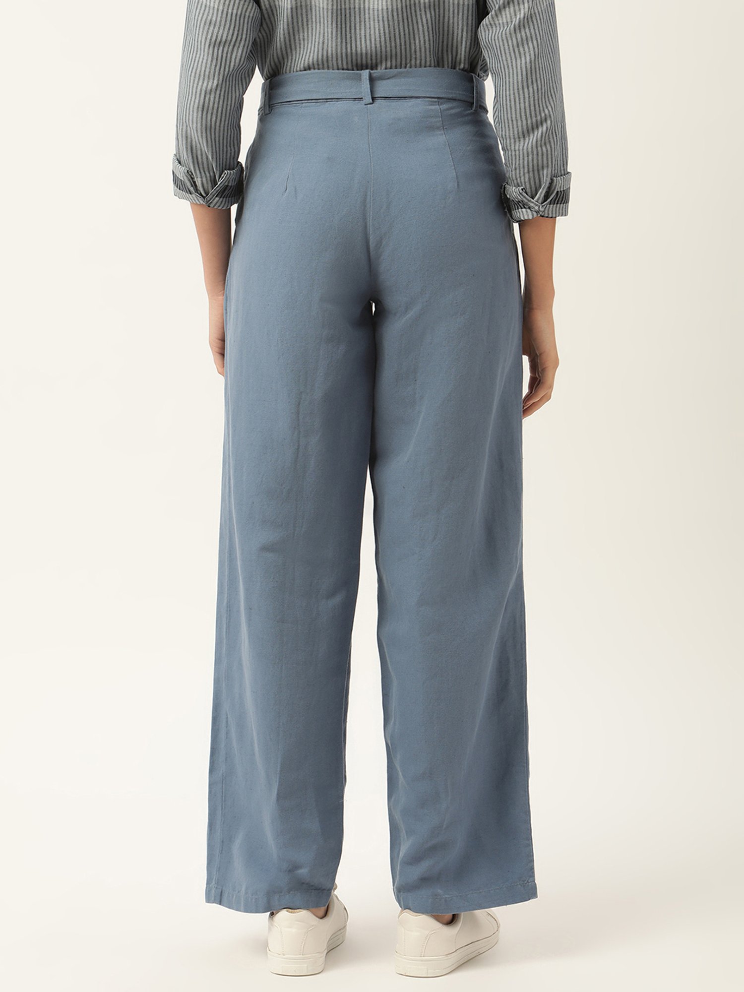 Rooted Blue Drawstring Palazzos