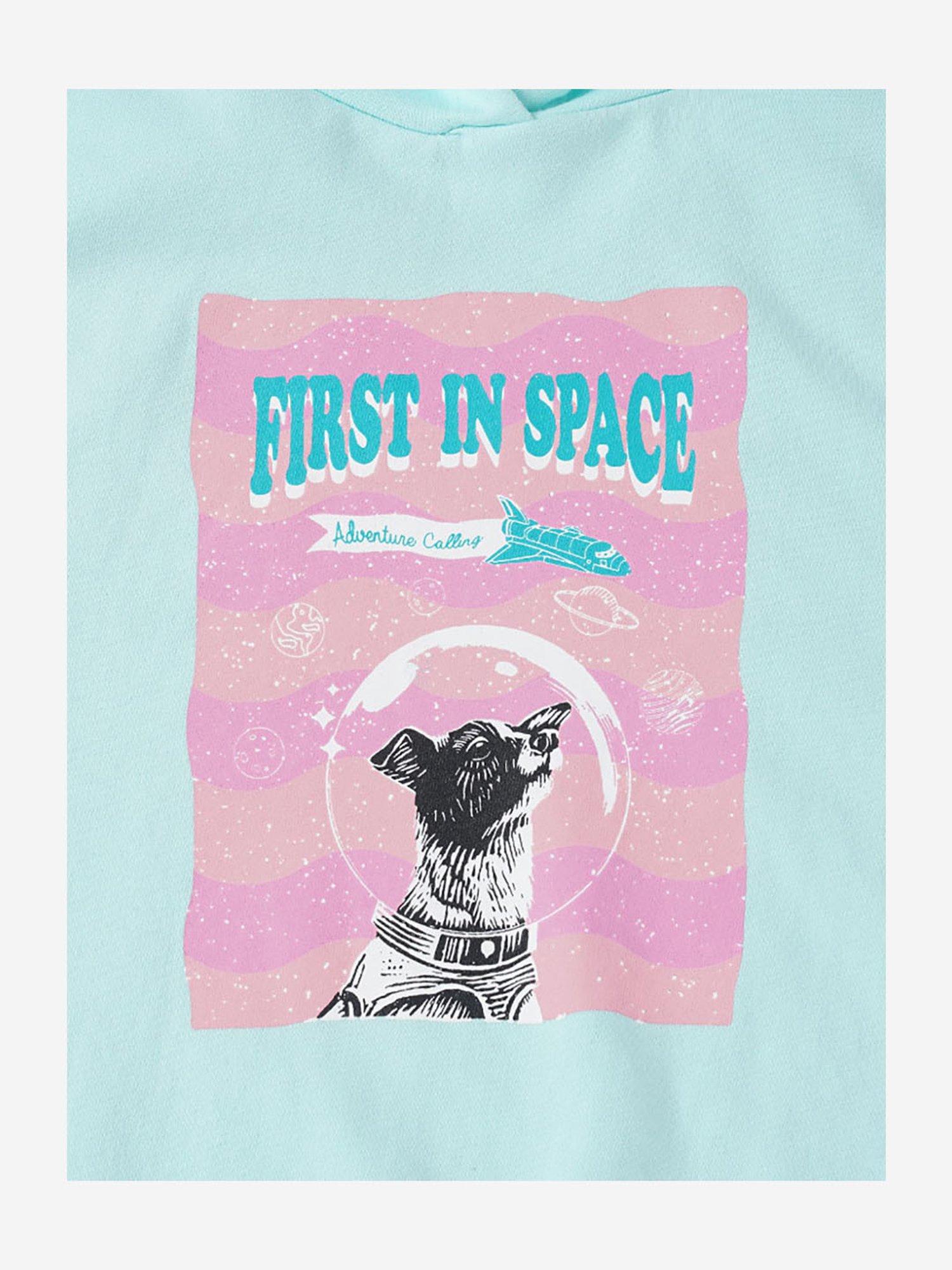 Ed-a-Mamma Kids Blue Printed Full Sleeves Hoodie