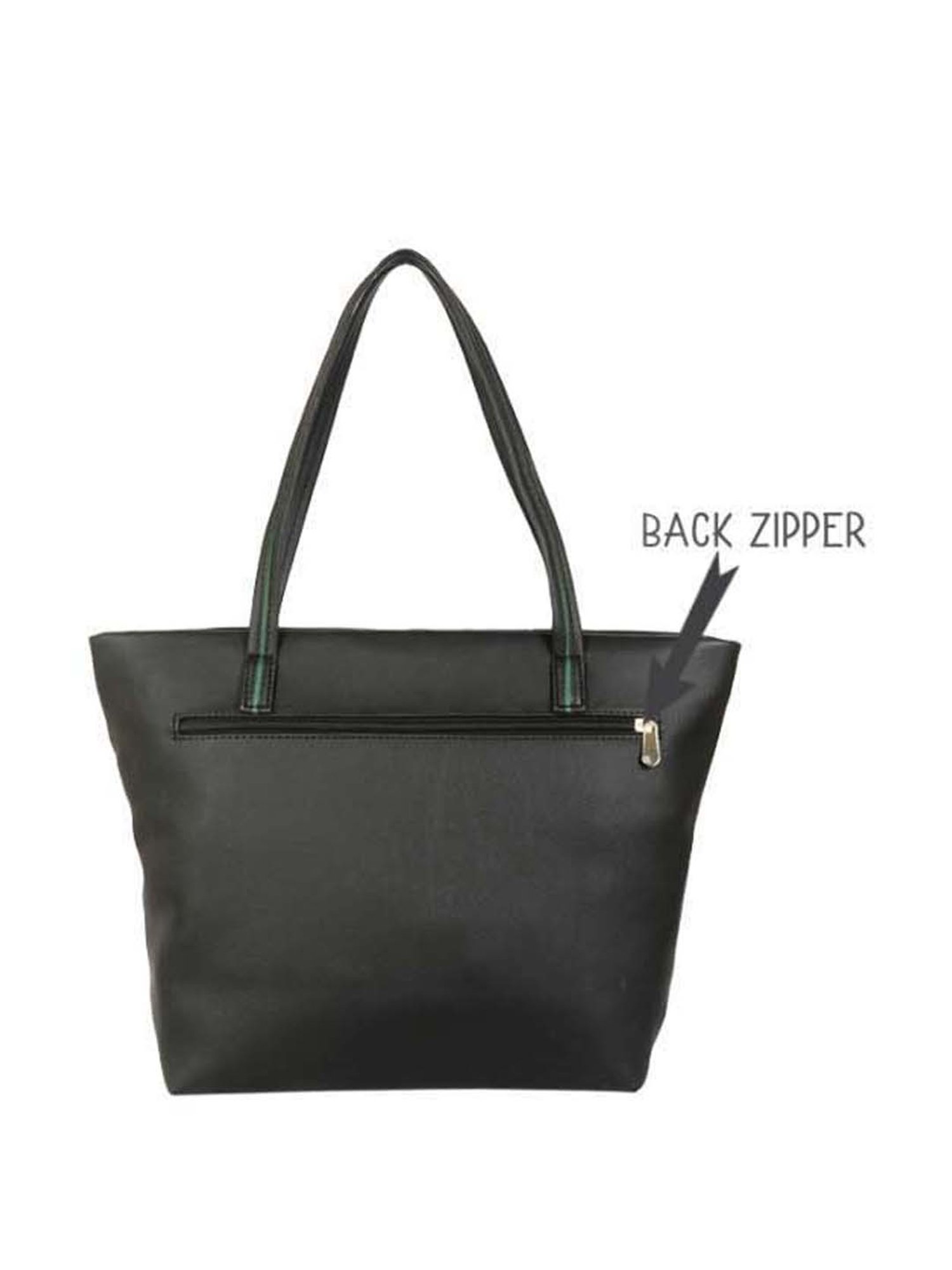 Baggit Black Solid Medium Tote Handbag