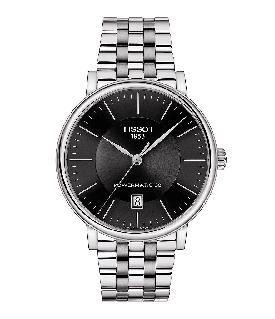 Tissot Carson Powermatic Black Dial Men's Bracelet Watch