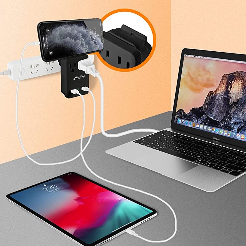 2000W Worldwide Travel Adapter KitUniversal Electrical Adapters 2 USB Ports 2 US Outlets Travel Power ChargerInternational Travel Adapter Plug for Europe UK Australia Italy China Ireland