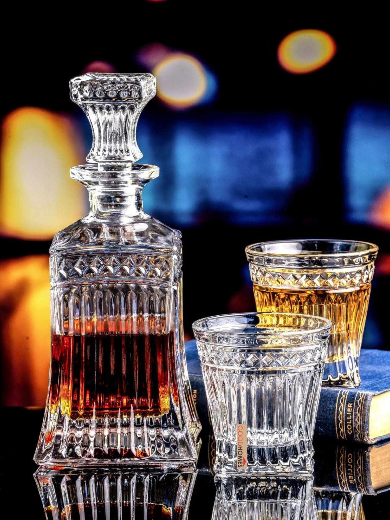 Pure Home and Living Blue Glass Decanter (0.7 L)