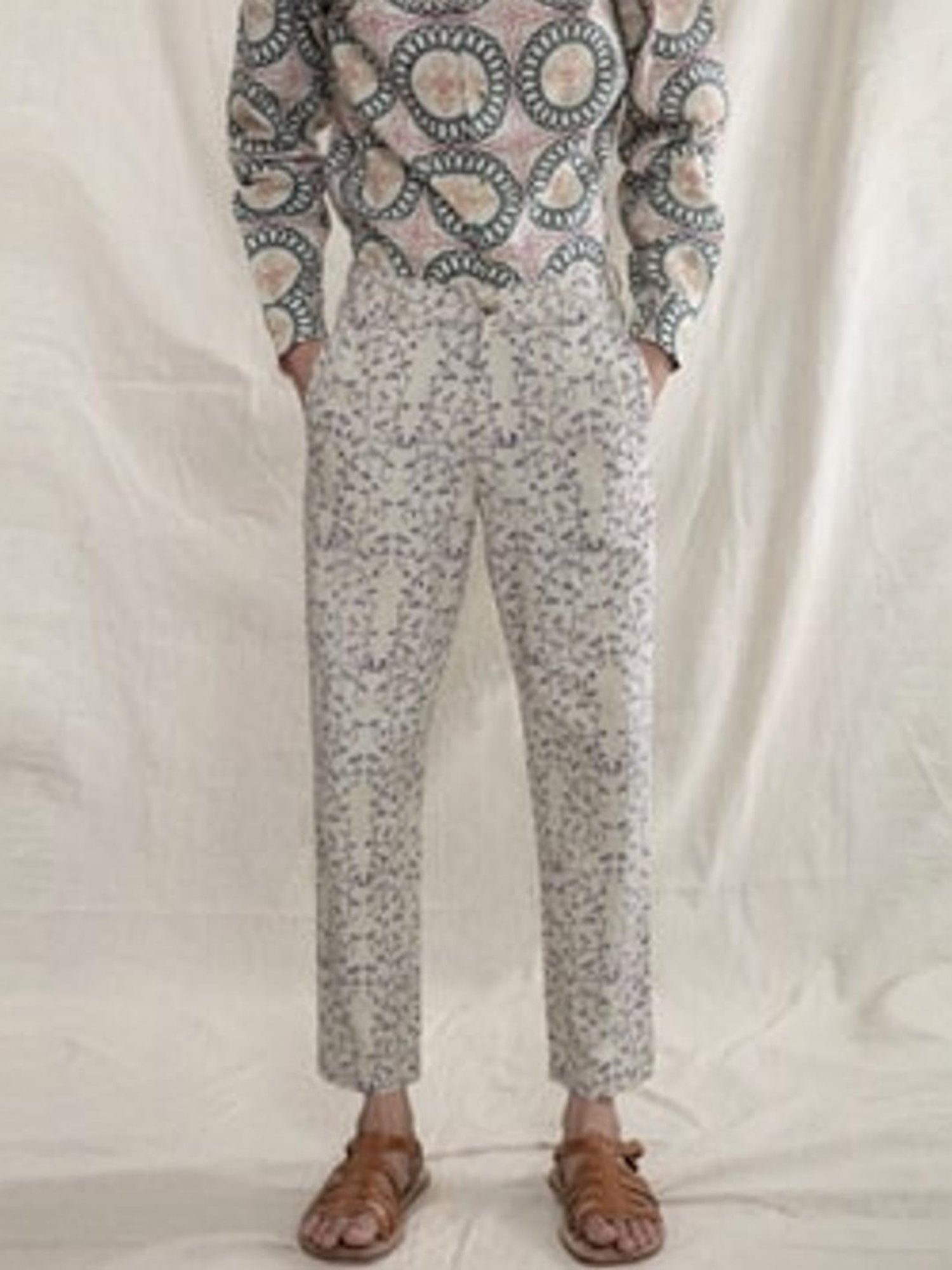 Anushe Pirani Multi Recurring Dream Cropped Pant