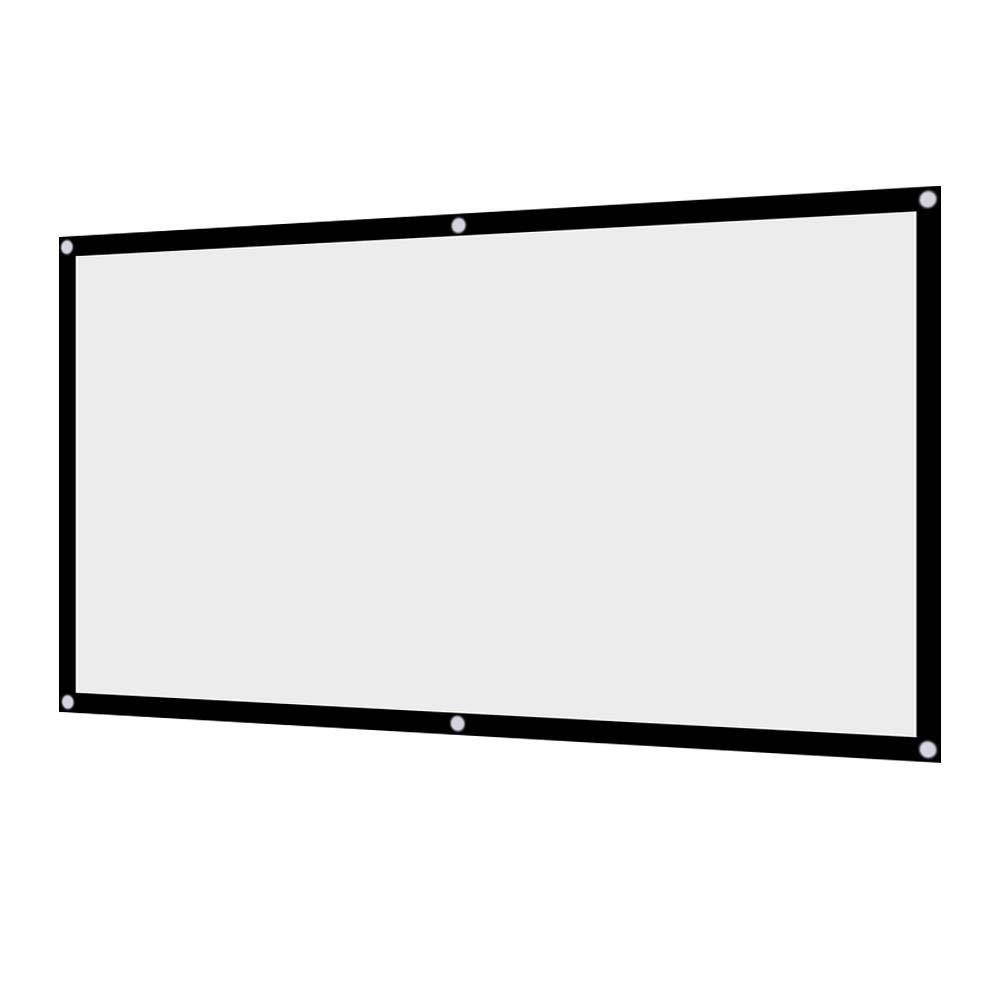 Fosa 60-120 Inch Portable Foldable Non-Crease White Projector Curtain Projection Screen 16:9 Portable Movies Screen for Projector Home Theater Outdoor/Indoor(60Inch)