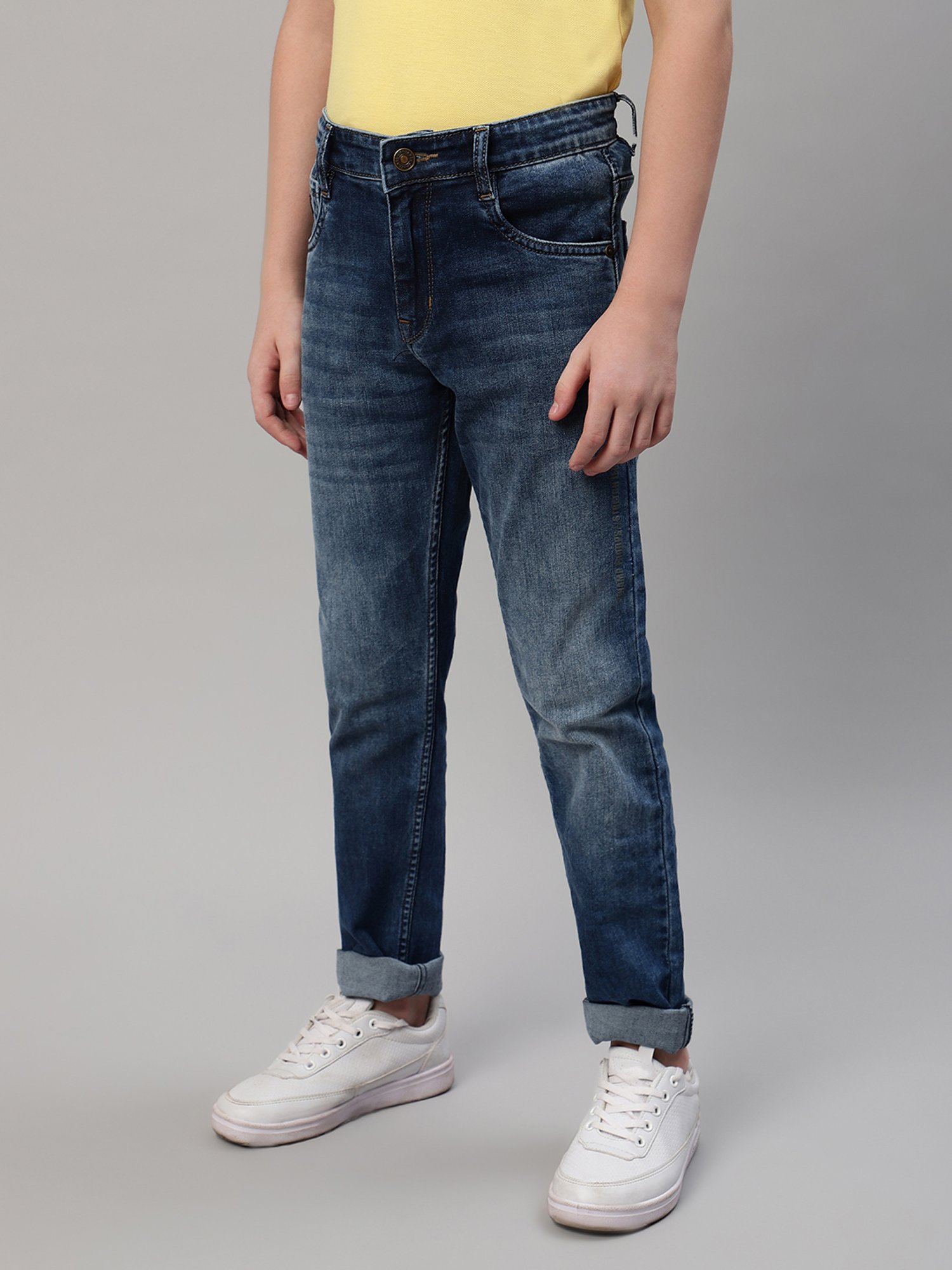 Cantabil Boys Blue Solid Jeans