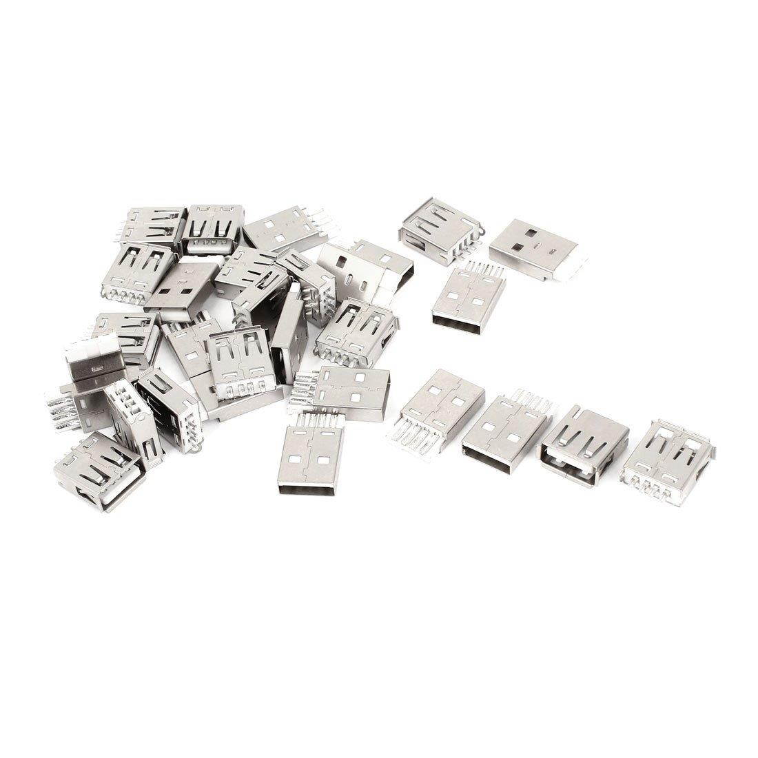 uxcell 15 Pair USB2.0 Type A 4 Pins Male Female Jack Socket Connectors