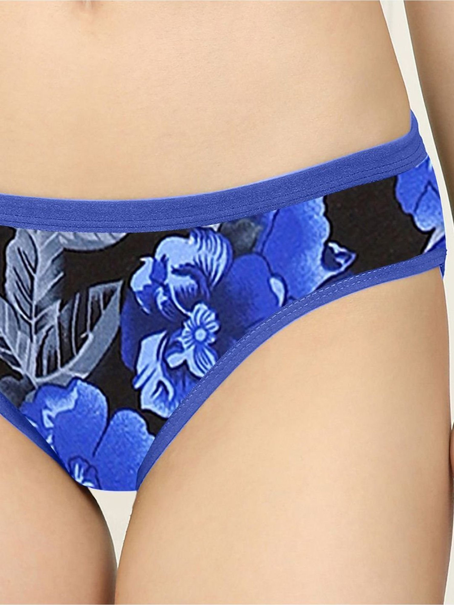 AROUSY Black Cotton Floral Print Hipster Panty