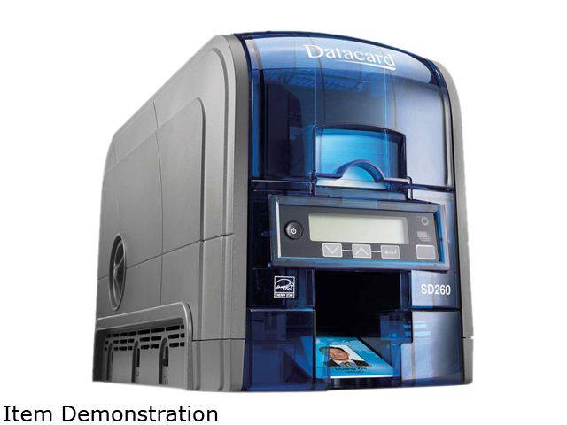 Datacard 506339-001 SD260 Dye-Sublimation/Resin Thermal Transfer Card Printer, LCD, Duplex, 300 dpi, 128MB, USB, Ethernet, D3 Board