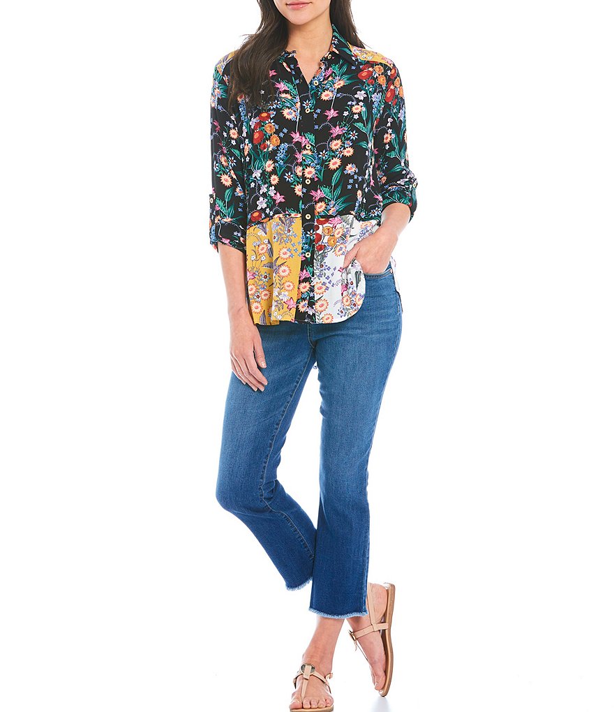 Code Bleu Chelsea Straight Leg Fray-Hem Capri Jeans