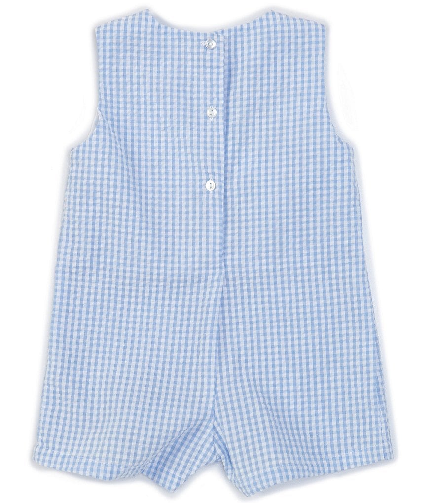 Petit Ami Baby Boys 3-24 Months Lamb-Embroidered Seersucker Jon Jon Shortall