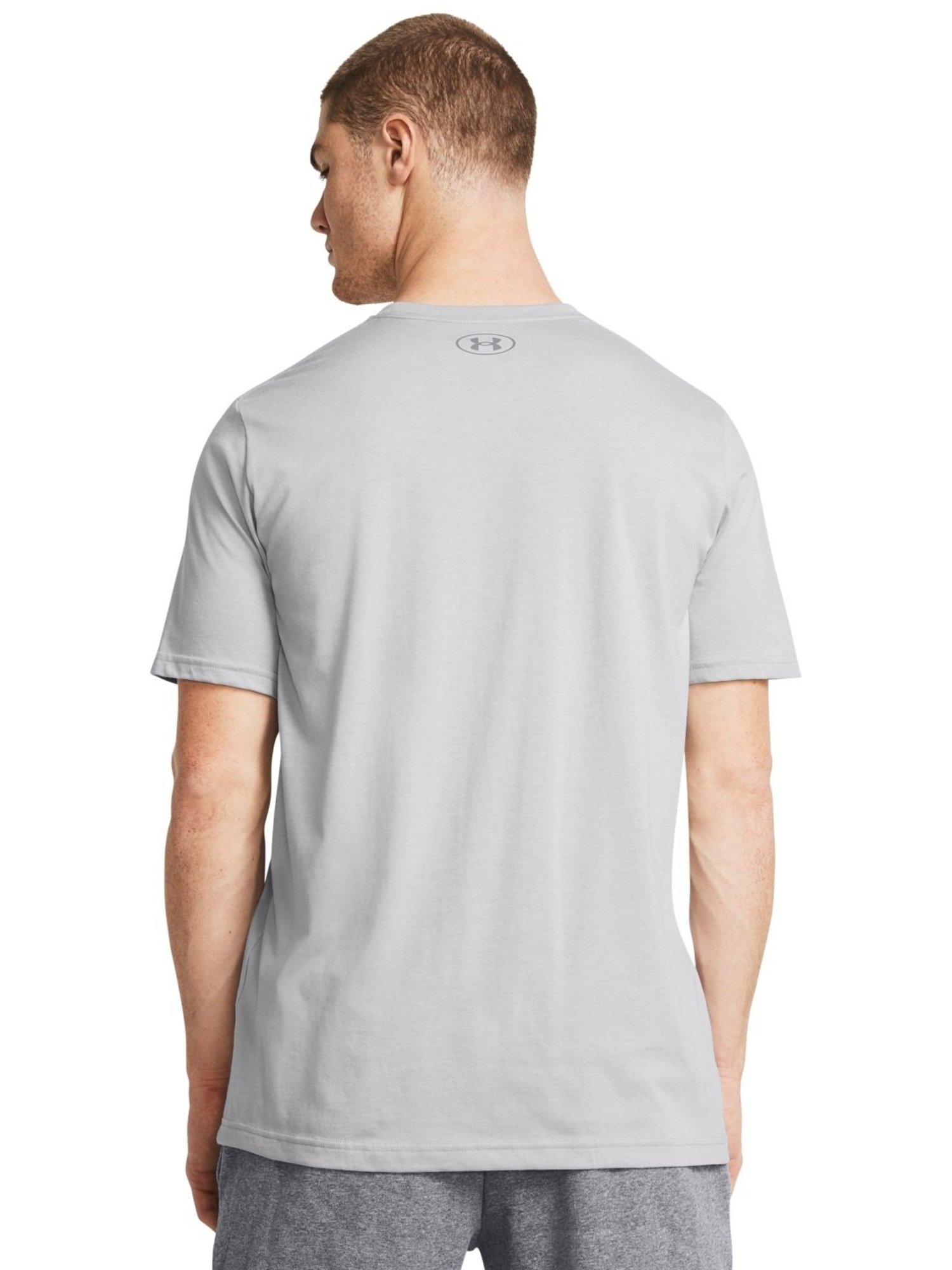 Under Armour Grey Cotton Slim Fit Logo Printed T-Shirt