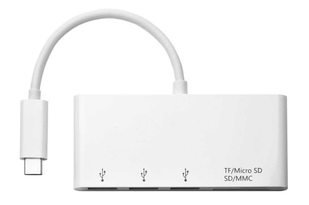 Direct Access Tech 4184 USB 3.1 Type-C to SD Card Reader + 3 Port USB 3.0 Hub Adapter