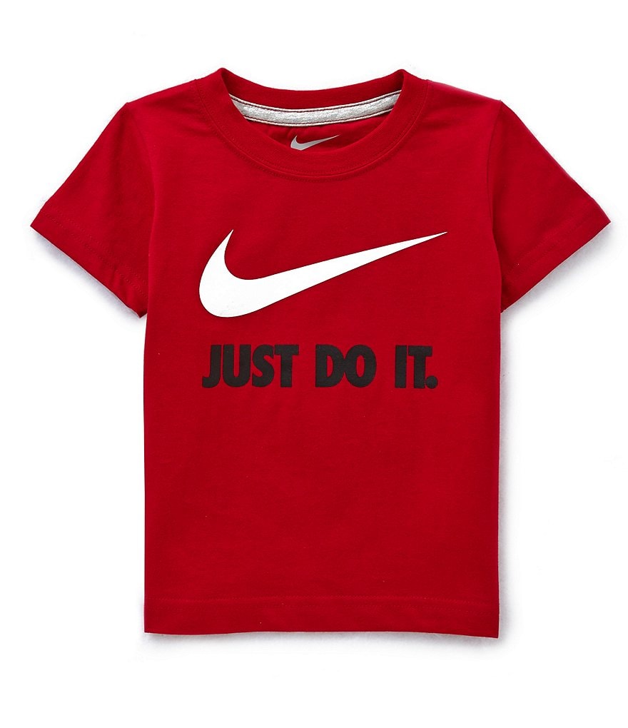 Nike Little Boys 2T-7 Short-Sleeve Swoosh AOP Block Logo Tee