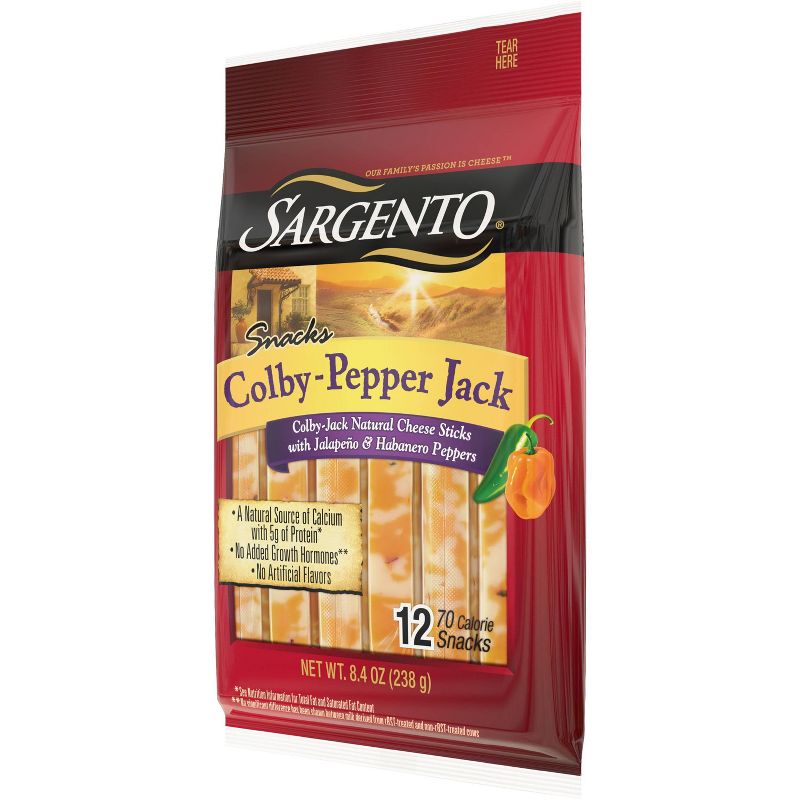 Sargento Natural Colby-Pepper Jack Cheese Sticks - 8.4oz/12ct